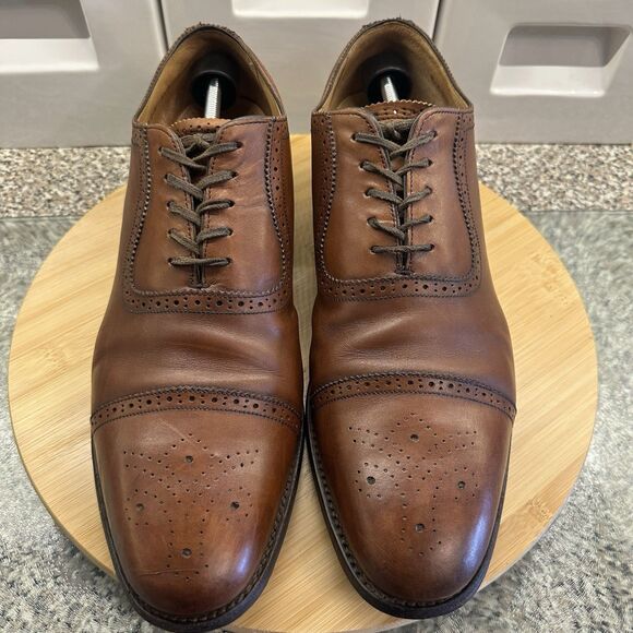 Charles Tyrwhitt Men\'s 13F UK/ 14 US Oxford Dress Shoes Brougue Cap Toe Brown main image 4